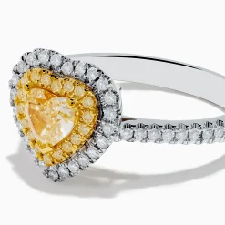 Rings|Effy Jewelry Canare 18K Two Tone Gold White u0026 Yellow Diamond Heart Ring