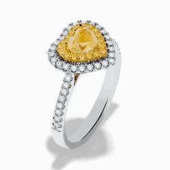 Rings|Effy Jewelry Canare 18K Two Tone Gold White u0026 Yellow Diamond Heart Ring