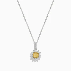 Necklaces & Pendants|Effy Jewelry Canare 18K Two Tone Gold White and Yellow Diamond Pendant