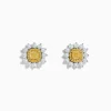 Earrings|Effy Jewelry Canare 18K Two Tone Gold White and Yellow Diamond Flower Earrings
