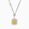 Necklaces & Pendants|Effy Jewelry Canare 18K Two Tone Gold White and Yellow Diamond Pendant