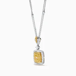 Necklaces & Pendants|Effy Jewelry Canare 18K Two Tone Gold White and Yellow Diamond Pendant