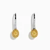 Earrings|Effy Jewelry Canare 18K Two Tone Gold White and Yellow Diamond Drop Earrings