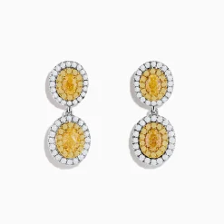 Earrings|Effy Jewelry Canare 18K Two Tone Gold White u0026 Yellow Gold Earrings