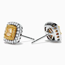 Earrings|Effy Jewelry Canare 18K Two Tone Gold White and Yellow Diamond Earrings