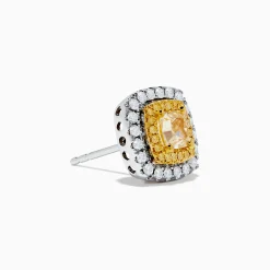 Earrings|Effy Jewelry Canare 18K Two Tone Gold White and Yellow Diamond Earrings