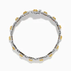 Bracelets|Effy Jewelry Canare 18K Two Tone Gold White u0026 Yellow Diamond Gold Bracelet