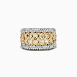 Rings|BH Multi Canare 14K Two Tone Gold Yellow Diamond Statement Ring 3.68 TCW