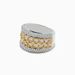Rings|BH Multi Canare 14K Two Tone Gold Yellow Diamond Statement Ring 3.68 TCW