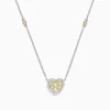 Necklaces & Pendants|Effy Jewelry Canare 14K Two Tone Gold Yellow Diamond Heart Necklace, 0.71 TCW