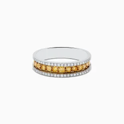 Rings|Effy Jewelry Canare 14K Two Tone Gold Yellow and White Diamond Ring, 0.58 TCW