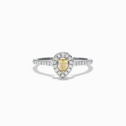 Rings|Effy Jewelry Canare 18K Two Tone Gold Yellow and White Diamond Ring, 0.36 TCW