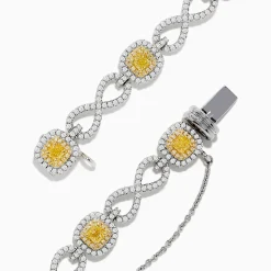 Bracelets|BH Multi Canare 14K Two Tone Gold Yellow and White Diamond Infinity Tennis Bracelet 3.34 TCW