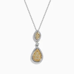 Necklaces & Pendants|Effy Jewelry Canare 14K Two Tone Gold Yellow and White Diamond Pendant