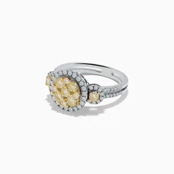 Rings|Effy Jewelry Canare 14K Two Tone White and Yellow Diamond Ring