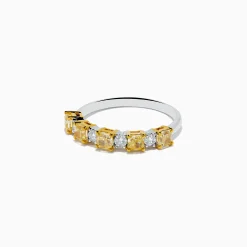 Rings|Effy Jewelry Canare 18K Two Tone White u0026 Yellow Diamond Band Ring