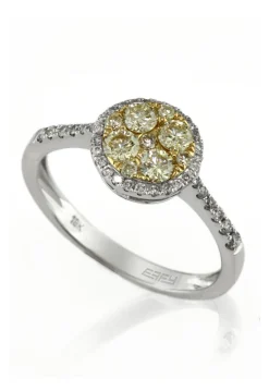 Rings|Effy Jewelry Canare 14K Two-Tone Gold Bouquet Yellow Diamond Ring, 0.74 TCW