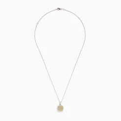 Necklaces & Pendants|Effy Jewelry Canare 14K Two-Tone Gold Cushion Shaped Cluster Yellow Diamond Pendant