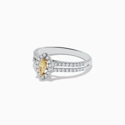 Rings|Effy Jewelry Canare 18K Two-Tone Gold Marquise Shaped Yellow Diamond Ring