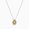 Necklaces & Pendants|Effy Jewelry Canare 14K Two-Tone Gold Pear Shaped Yellow Diamond Pendant