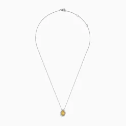 Necklaces & Pendants|Effy Jewelry Canare 14K Two-Tone Gold Pear Shaped Yellow Diamond Pendant