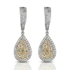 Earrings|Effy Jewelry Canare 14K Two-Tone Gold Pear Shaped Yellow Diamond Drop Earrings, 2.07 TCW