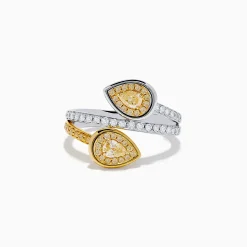 Rings|Effy Jewelry Canare 18K Two-Tone Gold Pear Shaped Yellow Diamond Bypass Ring