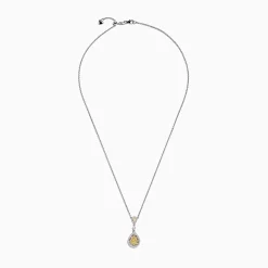 Necklaces & Pendants|Effy Jewelry Canare 18K Two-Tone Gold Yellow and White Diamond Pendant, 0.74 TCW