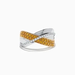 Rings|Effy Jewelry Canare 14K Two-Tone Gold Yellow and White Diamond Ring, 0.44 TCW