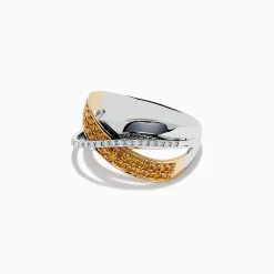 Rings|Effy Jewelry Canare 14K Two-Tone Gold Yellow and White Diamond Ring, 0.44 TCW