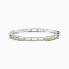 Bracelets|BH Multi Canare 14K White Gold Yellow and White Diamond Bangle, 1.27 TCW