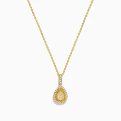 Necklaces & Pendants|Effy Jewelry Canare' 14K Yellow Gold White and Yellow Diamond Pendant
