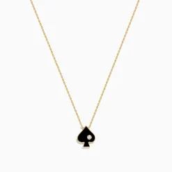 Necklaces & Pendants|Effy Jewelry Casino 14K Yellow Gold Diamond Spade Suit Necklace