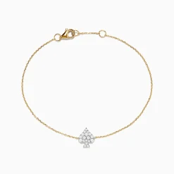 Bracelets|Effy Jewelry Casino 14K Yellow Gold Diamond Spade Suit Bracelet