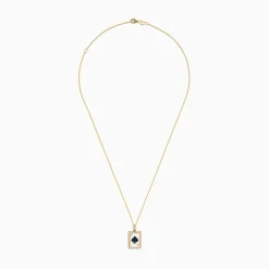 Necklaces & Pendants|Effy Jewelry Casino 14K Yellow Gold Diamond and Sapphire Spade Card Pendant