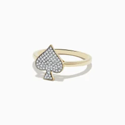 Rings|Effy Jewelry Casino 14K Yellow Gold Diamond Spade Suit Ring
