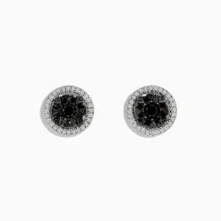 Earrings|Effy Jewelry Caviar 14K White Gold White and Black Diamond Stud Earrings