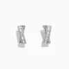 Earrings|Effy Jewelry Classique 14K White Gold 5/8" Diamond Hoop Earrings, 1.06 TCW