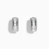 Earrings|Effy Jewelry Classique 14K White Gold 1/2" Diamond Hoop Earrings 1.01 TCW