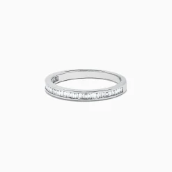 Rings|effyjewelry.com Classique 14K White Gold Channel Set Diamond Stacking Band, 0.44 TCW
