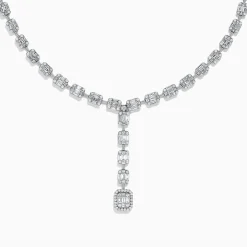 Necklaces & Pendants|BH Multi Classique 18K White Gold Diamond Lariat Necklace, 3.74 TCW