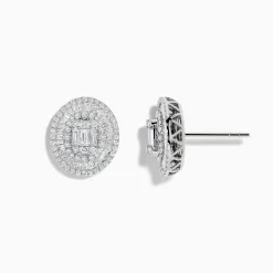 Earrings|Effy Jewelry Classique 14K White Gold Diamond Stud Earrings