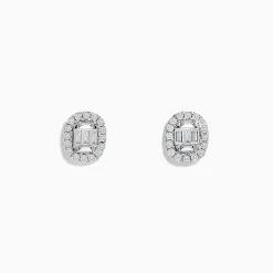 Earrings|Effy Jewelry Classique 14K White Gold Diamond Stud Earrings 0.59 TCW