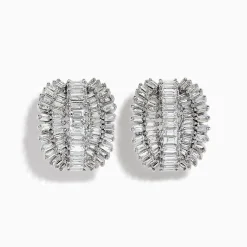 Earrings|Effy Jewelry Classique 14k White Gold Diamond Earrings