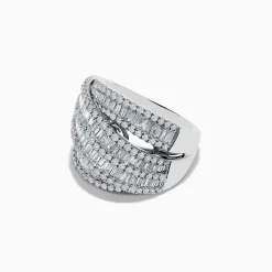 Rings|Effy Jewelry Classique 14K White Gold Diamond Crossover Ring