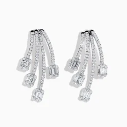 Earrings|Effy Jewelry Classique 14K White Gold Diamond Earrings