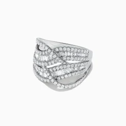 Rings|BH Multi Classique 14K White Gold Diamond Waves Ring, 1.66 TCW