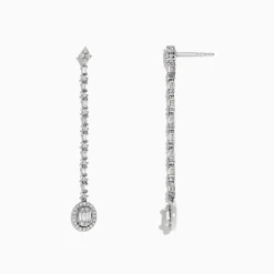 Earrings|BH Multi Classique 14K White Gold Diamond Drop Earrings, 0.72 TCW