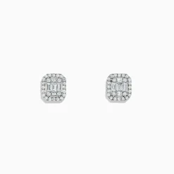 Earrings|Effy Jewelry Classique 14K White Gold Diamond Stud Earrings, 0.48 TCW