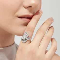 Rings|effyjewelry.com Classique 14K White Gold Diamond Knot Ring, 1.67 TCW